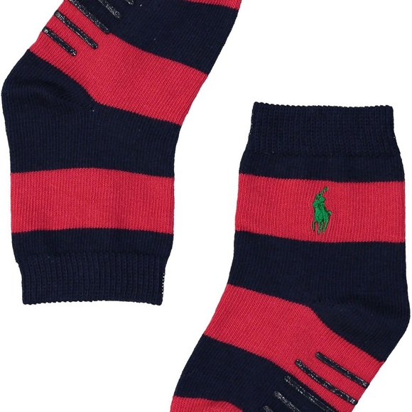 Ralph Lauren Set Striped Cotton Jersey Rugby Coverall Navy and 3 pk socks.  NWT - Picture 7 of 7